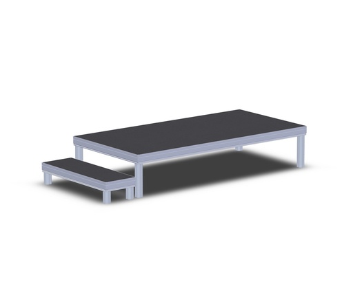 STAGE system TS3 2x1m with 1-step stair
